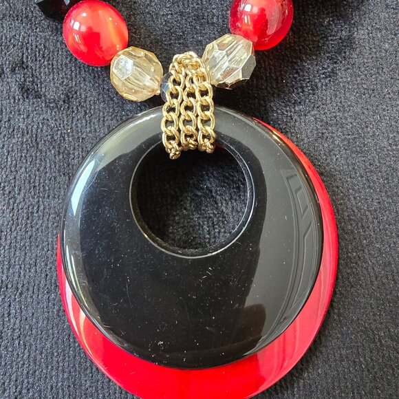 Womens Multicolor Multiple Beaded Glass Pendant Necklace with Lobster Clasp - Picture 5 of 6